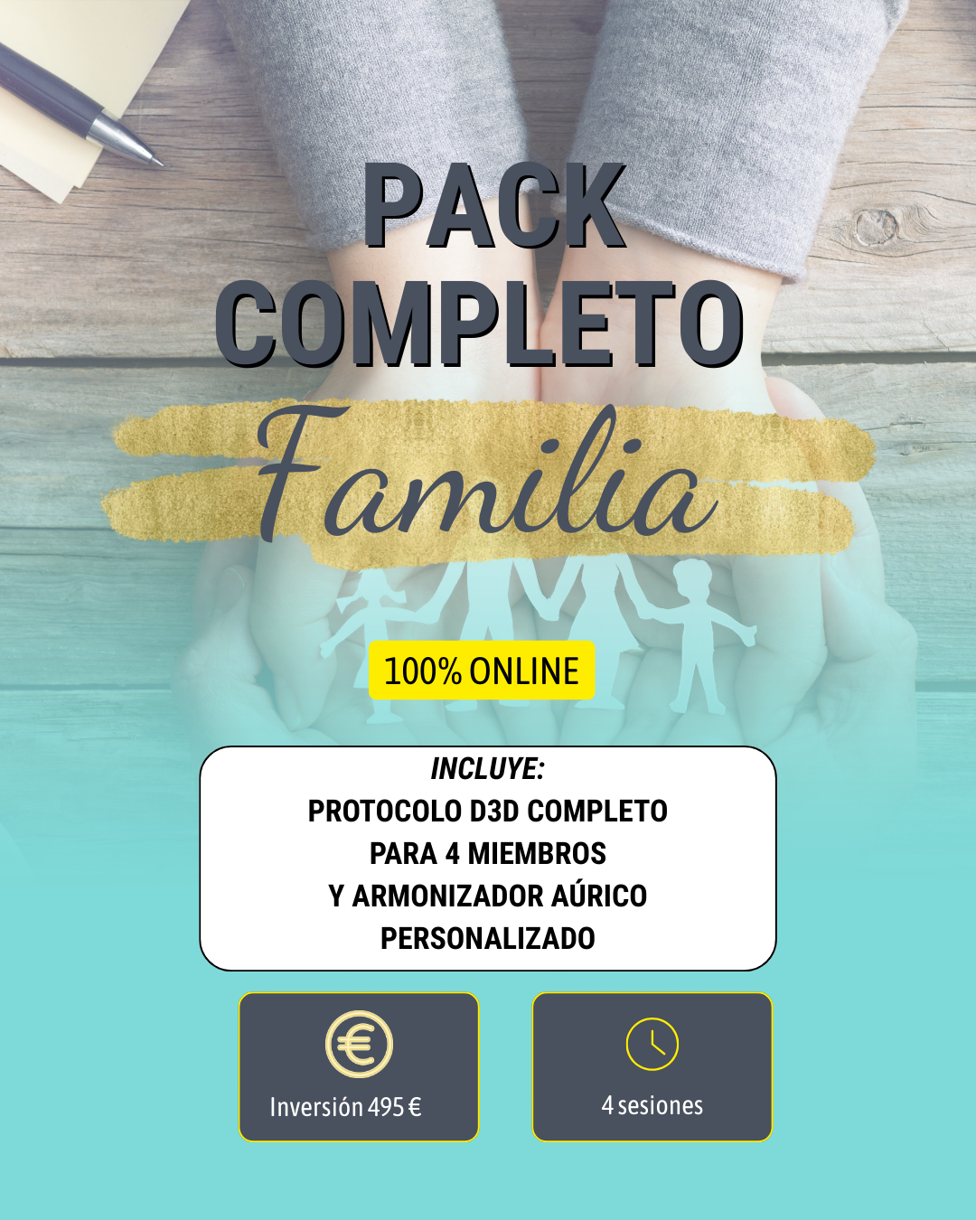 liberación a los 4 miembros de la familia de la energía que los bloquea, desparasitación 3D completa para cada miembro. Limpieza del aura , liberación de programas familiares limitantes.